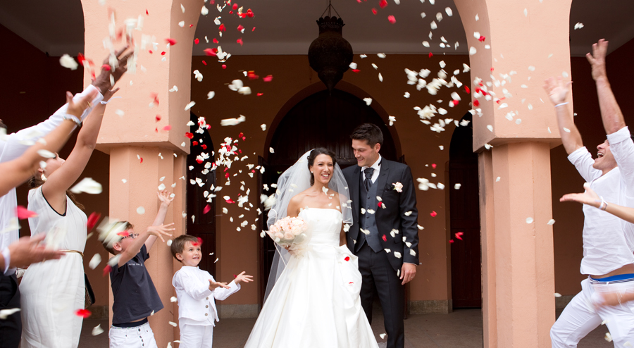 Mariage Maroc, sortie d'église, mariage